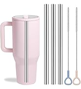 WK IEASON Reusable Straws Stainless Steel Straws for HydroJug Traveler 40oz, 3PCS Metal Straws fo...