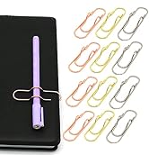 NELJIBEHU Metal Pen Clips in Gold/Silver/Rose Gold - Pack of 12 Paperclip Pen Holders for Noteboo...