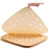 MFJUNS 200PCS Parchment Paper, 9 Inch Square Air Fryer Liner, Filter Paper, (100 Perforated & 100...