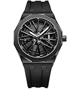 Gosasa Men’s Fashion Racing Wheel Design Watch Creative 3D Spinning Car Wheel Rotating Luminous Q...