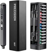 3.7v Mini Electric Screwdriver Set, Precision Screwdriver Set with 5 Torque Settings, LED Light, ...