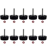 10 Pcs Black Fishing Reel Replacement Parts Screws, Nuts, Caps for Knob, Power Handle Grip