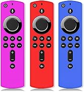 ONEBOM (3 Pack) TV Remote Cover Case, Silicone Remote Cover, Remote Control Cover (Red Blue Purpl...