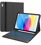 CHESONA Touchpad iPad 10th Generation Case with Keyboard (10.9", 2022), 7 Color Backlight, Multi-...