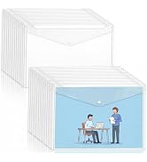 Goaste 30 Pack Clear Plastic Envelopes, 11x17 Inch Snap Closure File Folders, A3 Document Storage...