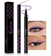 HHLTOH Violet Purple Metallic Glitter Liquid Eyeliner Pen – Long-Lasting Sparkly Waterproof Eyeli...