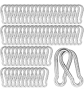 200PCS 2.36'' Spring Snap Hook, M6 1/4Inch Galvanized Silver Steel Carabiner Clip, Small Carabine...