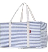 LHZK Standing Extra Large Utility Tote Bag with Metal Wire Frame and the Sides Rinforced, Large C...
