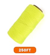 MERIANE Mason Line, 250 Ft #18 Braided Nylon String Twine, Premium String for for Masonry Jobs, C...