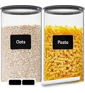 Spreccio 2 PCS Flour Sugar Storage Containers, 1-Gallon(4.2Qt) Cereal Containers Storage with Air...