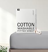 FreshCulture Pure Cotton Fitted Sheets Queen Size, 300 Thread Count Percale Sheets for Queen Size...