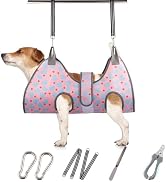 ATESON Dog Grooming Hammock for Small Dogs & Cats, Dog Grooming Harness for Nail Trimming, Pet Gr...