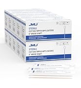 JMU 6 Inch Sterile Cotton Tipped Applicators, 2000 Count Long Cotton Swabs, Wood Shaft Medical Sw...