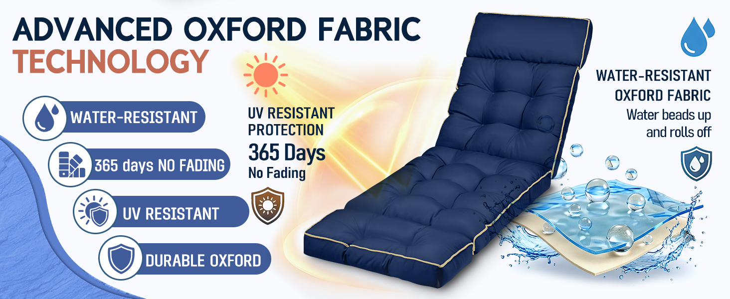 water-resistant and 365 days no fading oxford fabric ensures long time use