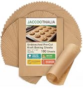 JACCOOTHALIA Pre Cut Parchment Paper Sheets for Baking, 100 Pcs 12"x 16" Parchment Paper Sheets, ...