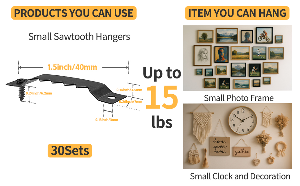 Small Sawtooth Picture Hangers