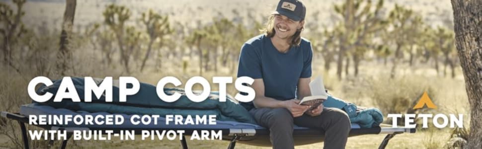 camp cots reinforced cot frame with built in pivot arm