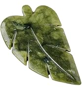 Runyangshi 1PCS Natural Crystal Green Jade Stone Hand-Carved Crystal Leaves Sculpture Leaf Shape ...
