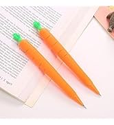 DPWOUM 2Pcs Orange Carrot Pencil, Fruit Mechanical Pencil, Drawing Pencil, Cute Press Pens, Creat...