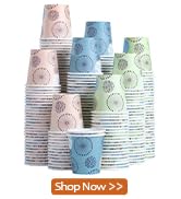 Clawsoff 300 Pack 5oz Paper Cups, Disposable Bathroom Cups, Navy Floral Mouthwash Cups, Small Cup...