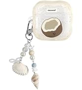 SGVAHY for AirPods 4 Case with Keychain Cute Coconut Pattern Design Soft Silicone Cover for Women...