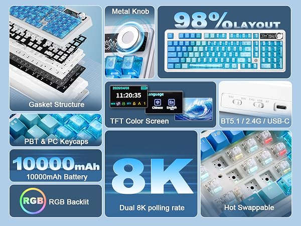 AK980 V2 Pro Wireless Mechanical Keyboard