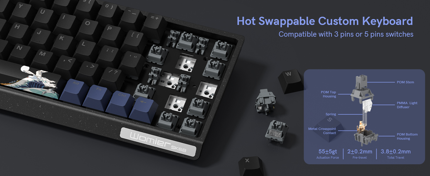 Hot Swappable Custom Keyboard