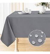 smiry Rectangle Linen Tablecloth, Waterproof Spillproof Anti-Wrinkle Burlap Table Cloth, Washable...