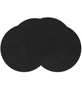 SHACOS Round Braided Placemats Set of 4 Heavy Cotton Polyester Washable Round Table Mats for Dini...