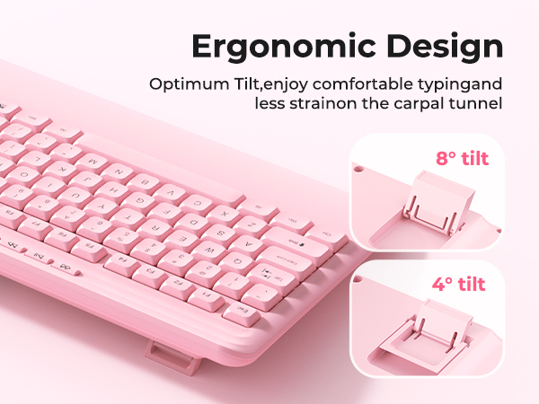 pink wireless keyboard mouse set