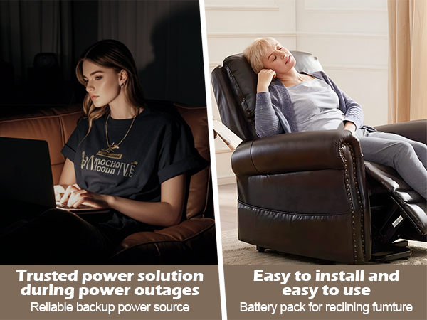 battery pack for reclining furniture