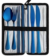 DEVICO Camping Utensils, Full-Size Reusable Silverware with Steak Knife, Boba Straw, Stainless St...