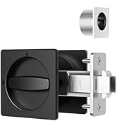 AST Square Pocket Door Lock with Edge Pull, Sturdy Privacy Bifold and Cavity Sliding Door Lock wi...