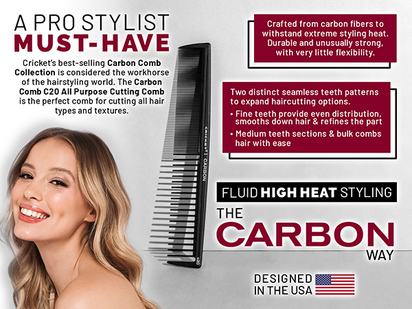 A Pro-Stylist Must-Have Comb for Fluid High Heat Cutting and Styling The Carbon Way
