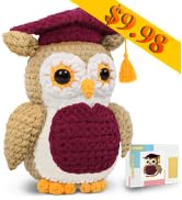 CODGP Crochet Kit,12in Crochet Animal Kit Owl,Crochet Owl Kit Gift for Adults with Yarn Sets,Amig...