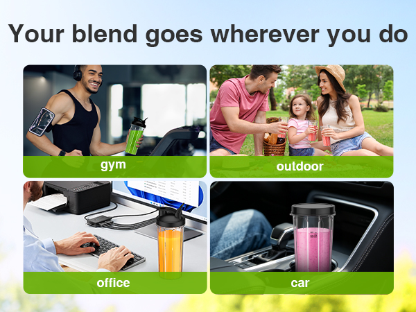 Your blend goes wherever you do - gym,picnic,office,outdoor activities and car use