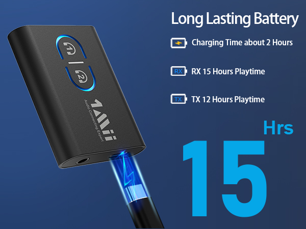 bluetooth transmitter receiver with long battery life