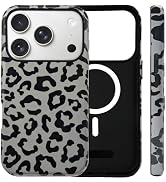 SenRiCase for iPhone 17 Pro Max Case Cute Cheetah Print Phone Case Compatible with MagSafe, Dual-...