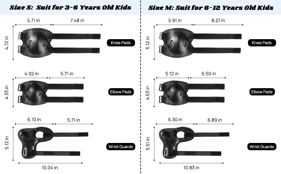 kids knee pads-black
