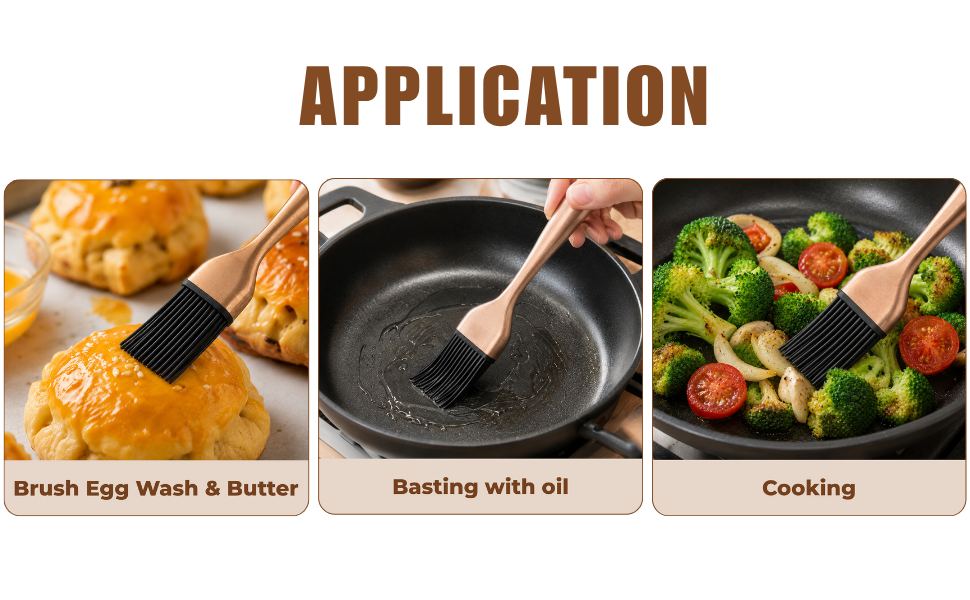 2 Pcs Back Up Silicone Brush Heads & 2 Pcs Grill Basting Brush