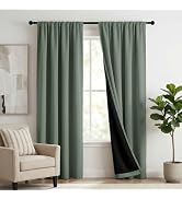 COSENNATUR 100% Blackout Curtains Thermal Insulation Lined Drape Curtains | Full Shade Darkening ...