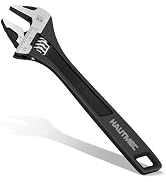 HAUTMEC 6 inch Adjustable Wrench Extra Wide Jaw Black Finish Adjustable Wrenches Drop-Forged CR-V...