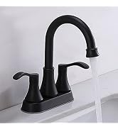 VALISY Matte Black Bathroom Sink Faucet, 2-Handle 4 Inch Centerset Lead-Free Modern Commercial, 3...