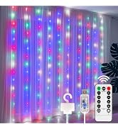 DomeStar 300 LED Fairy Lights, Waterproof Curtain Lights Battery Operated with 8 Modes Remote for...