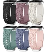 SNBLK Floral Engraved Bands Compatible with Samsung Galaxy Watch 8 Band 40mm 44mm/Galaxy Watch 8 ...