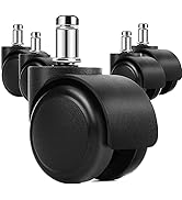 MaxGear 2" Office Chair Wheels Heavy Duty Replacement, Mute Rubber Rotating Desk Chair Caster Whe...