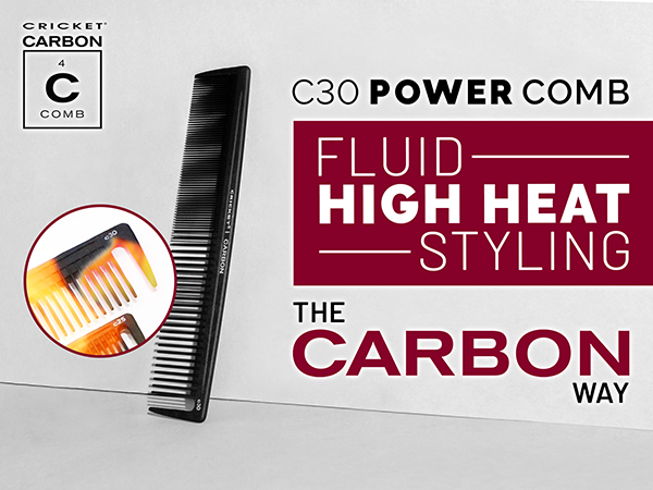 Cricket Carbon C30 Power Comb Fluid High Heat Styling The Carbon Way