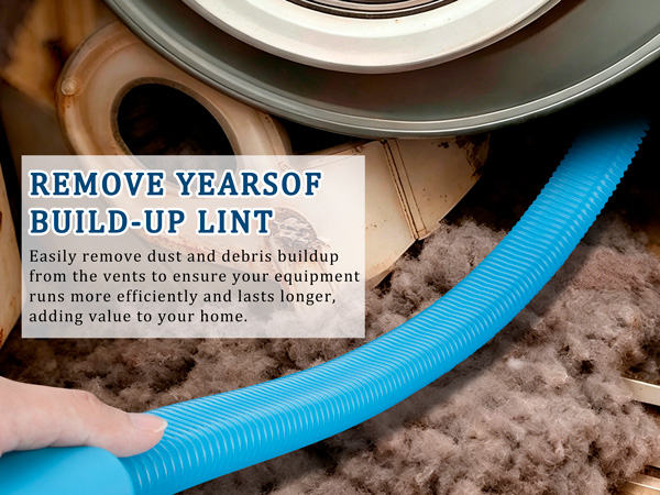 Dryer Vent Cleaner Kit with Universal Vacuum Hose Attachement Compatible with Most Vacuum Cleaners