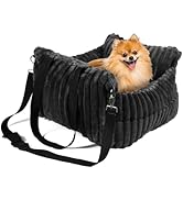 HOMLOVE Dog Car Booster Seat, for Small Dogs Under 30 lbs, Detachable Washable Travel Bed with St...