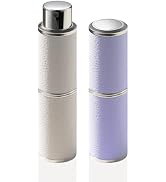 Cryslora Perfume Atomizer, Rotary-Lift Nozzle, Cap-Free, Leather Refillable Spray Bottle, High-en...